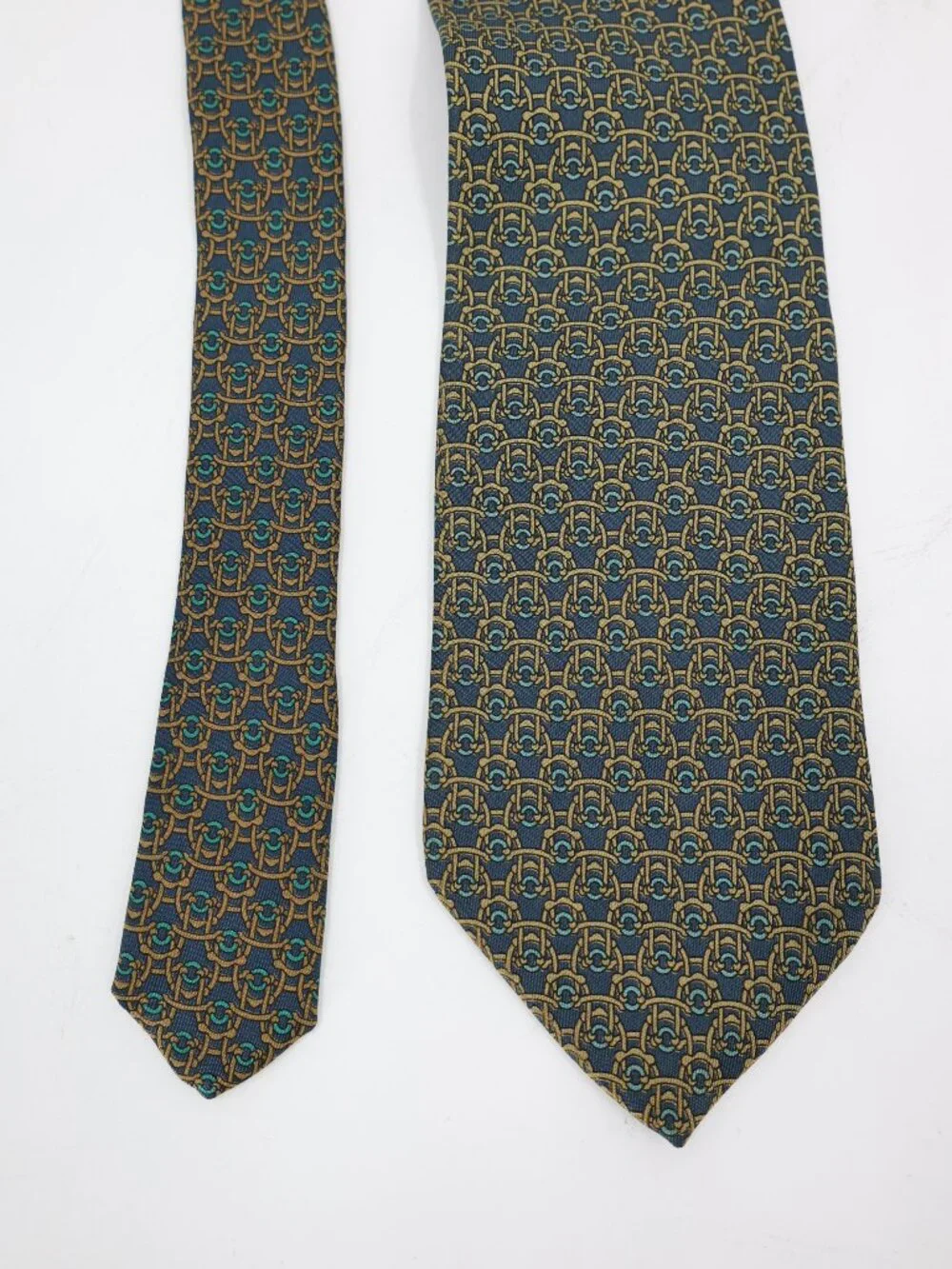 Vintage Christian Dior Tie Mens w3.5 L58 Monsieur horse bit Chain Desinger silk